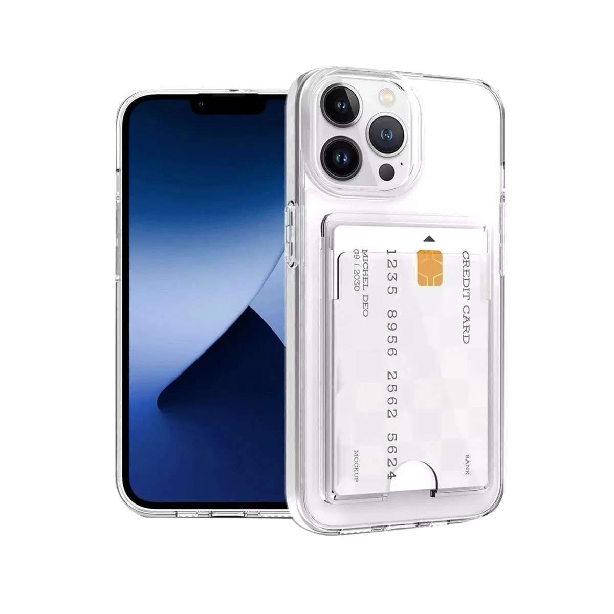 Apple İphone 13 Pro Kılıf Kart Şeffaf Silikon - Şeffaf görsel 2