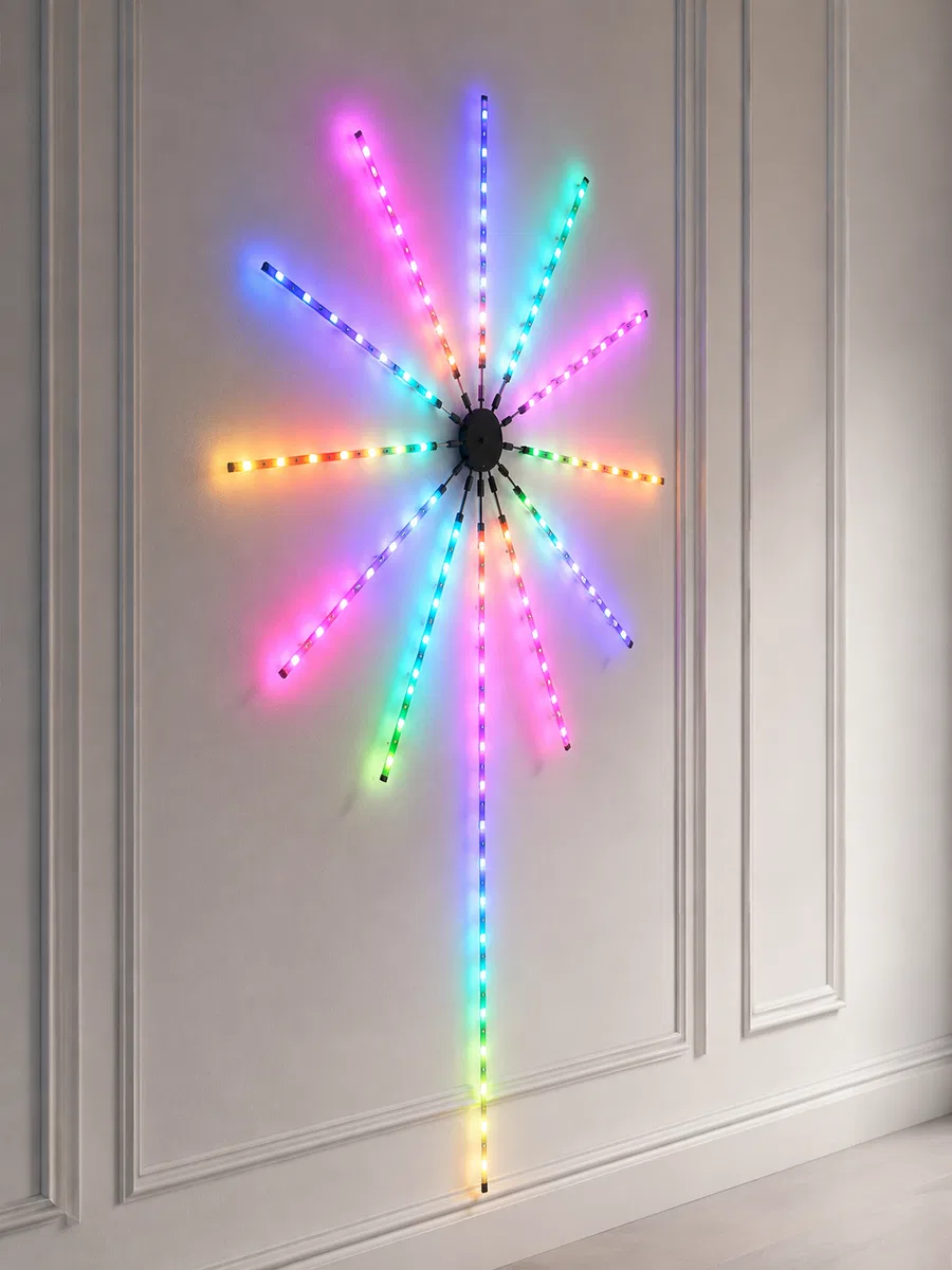 Dekoratif RGB Fireworks LED Duvar Işığı Çok Renkli Telefon Kontrollü LED Aydınlatma görsel 2