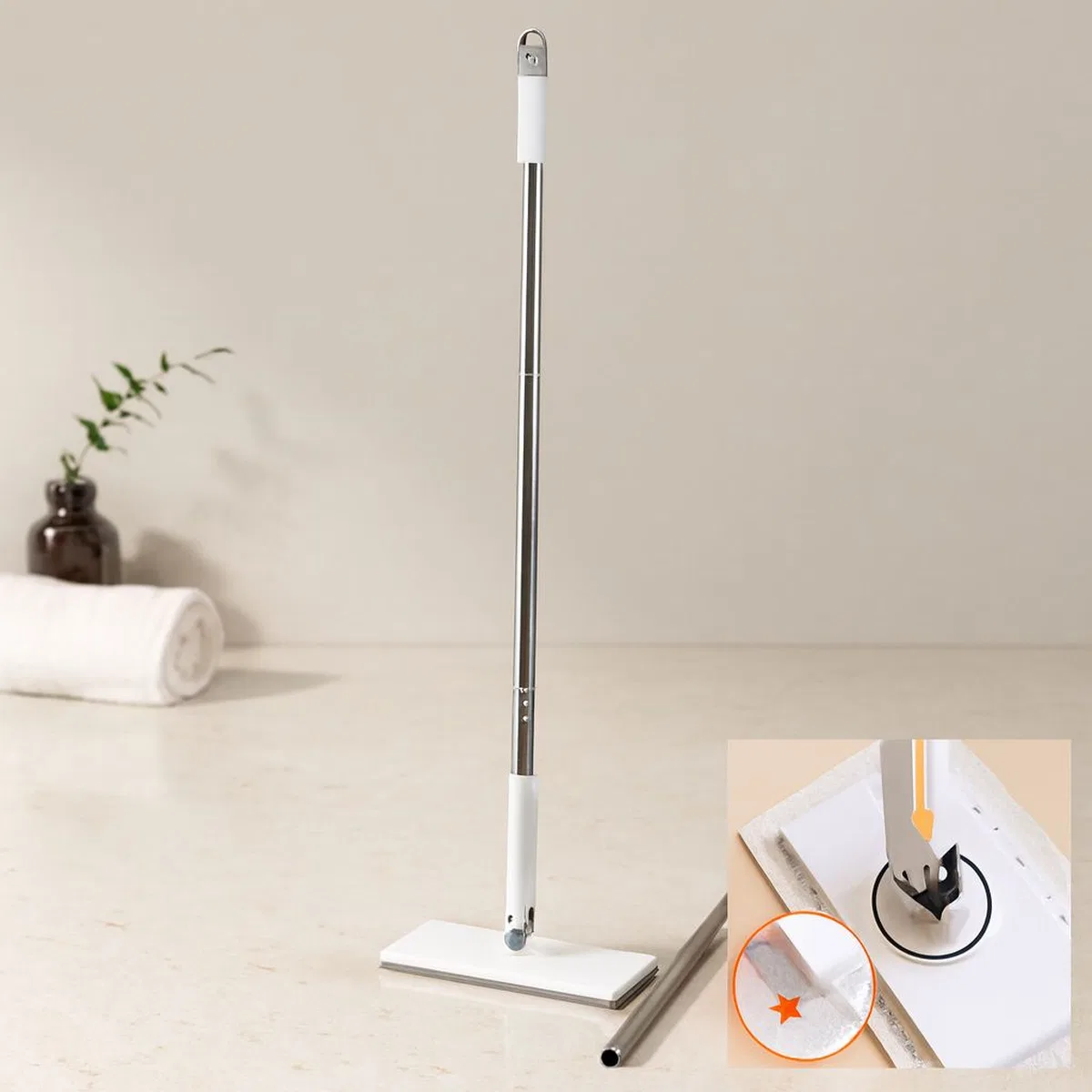 Otomatik Bez Değiştiren Mop 360° Döner Başlık 115 cm Sap