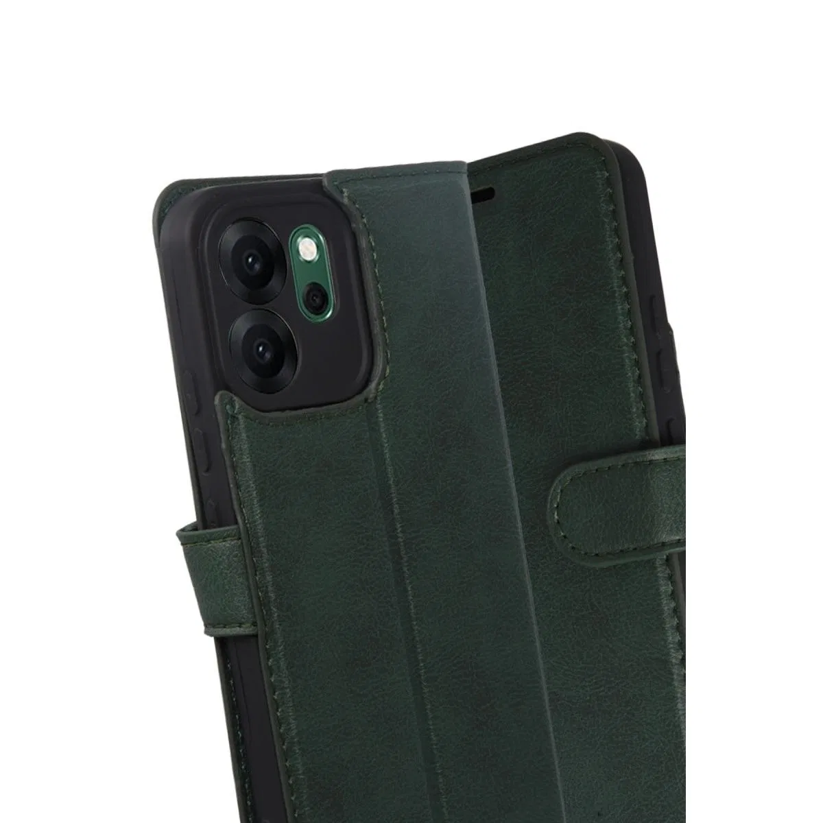 Oppo Reno 14f Trend S Plus Kapaklı Kılıf - Yeşil görsel 3