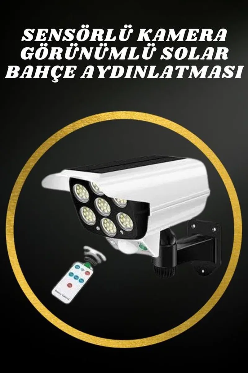 Solar Lamba Kamera Görünümlü Duvar Lambası Dönebilen Bahçe Aydınlatması görsel 5