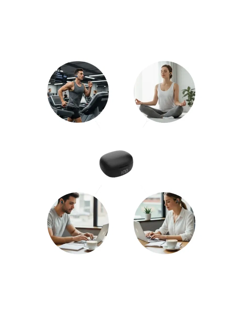 Açık Tasarım Kablosuz Bluetooth Spor Kulaklık LED Ekranlı görsel 5