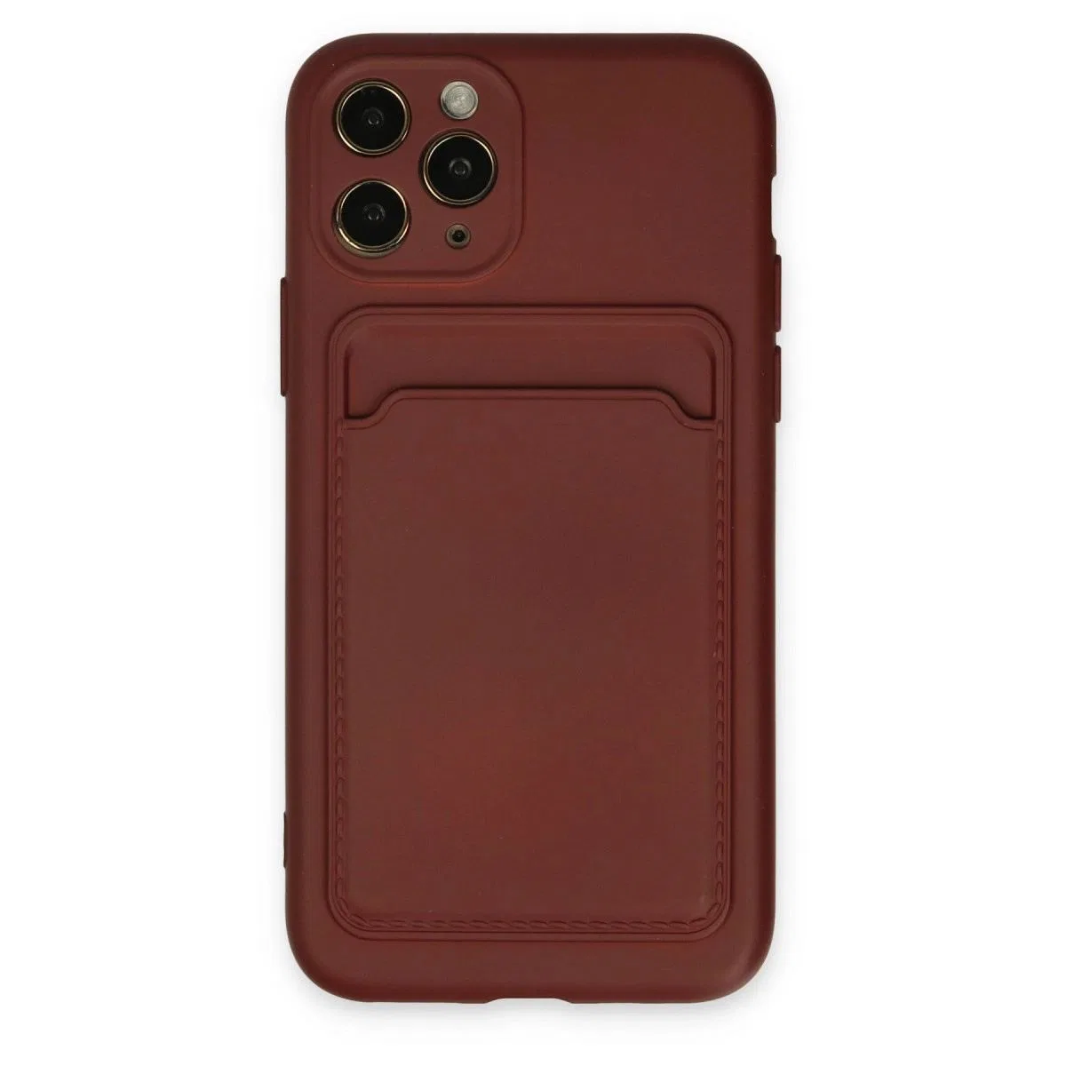 Apple İphone 11 Pro Kılıf Kelvin Kartvizitli Silikon - Bordo