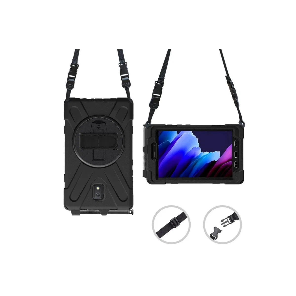 Samsung Galaxy T577 Tab Active 3 Kılıf Amazing Tablet Kapak - Siyah görsel 2