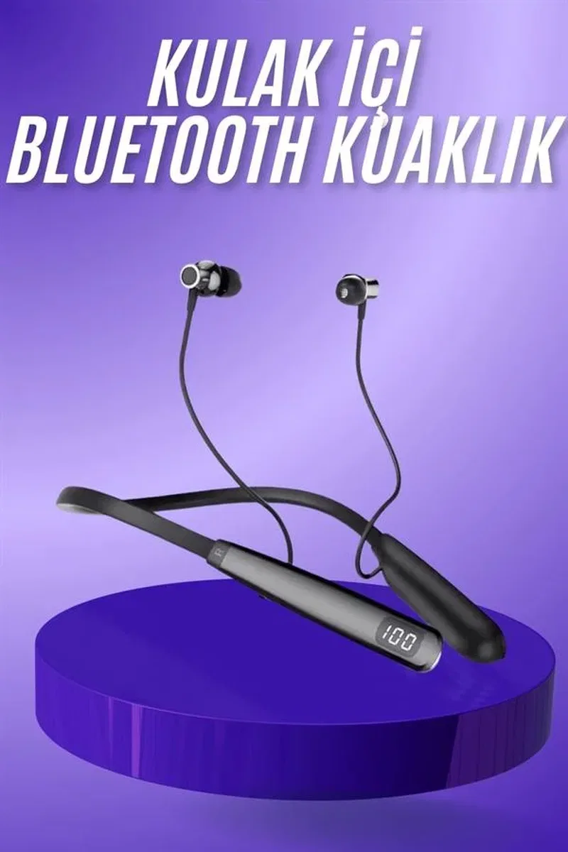 Bluetooth Kulaklık Şarj Göstergeli 100 Saat Şarj Kapasiteli Sporcu Kulaklık görsel 2