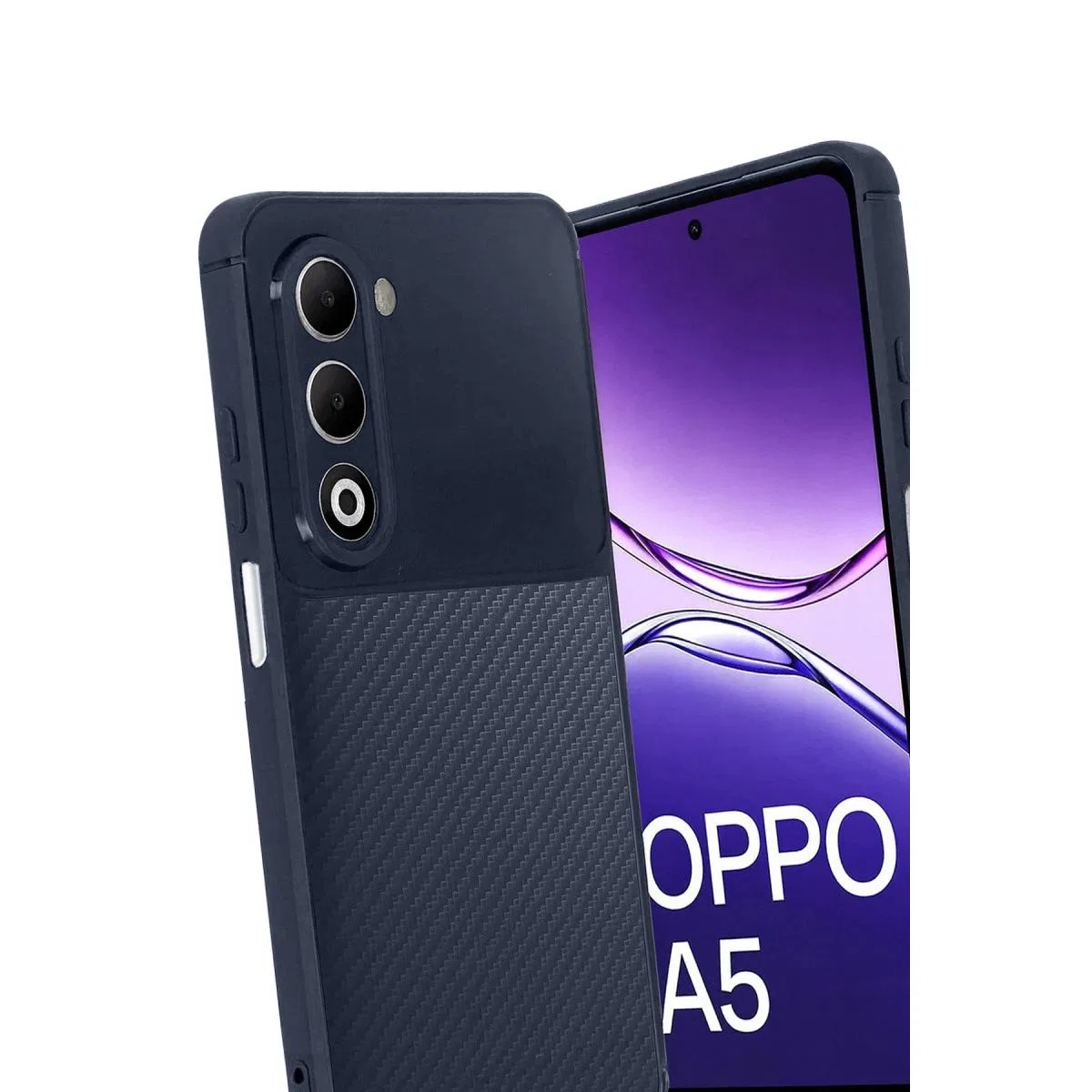 Oppo A5 4g Auto Focus Karbon Kapak - Lacivert görsel 3