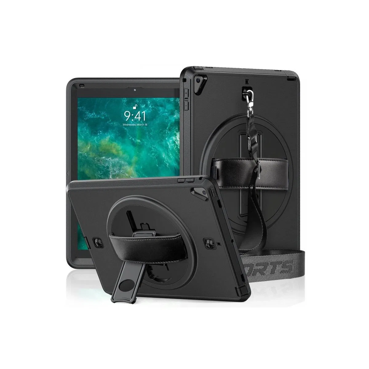 Apple İpad 5 Air 9. 7 Kılıf Strap-c Otterbox Tablet Kapak - Siyah
