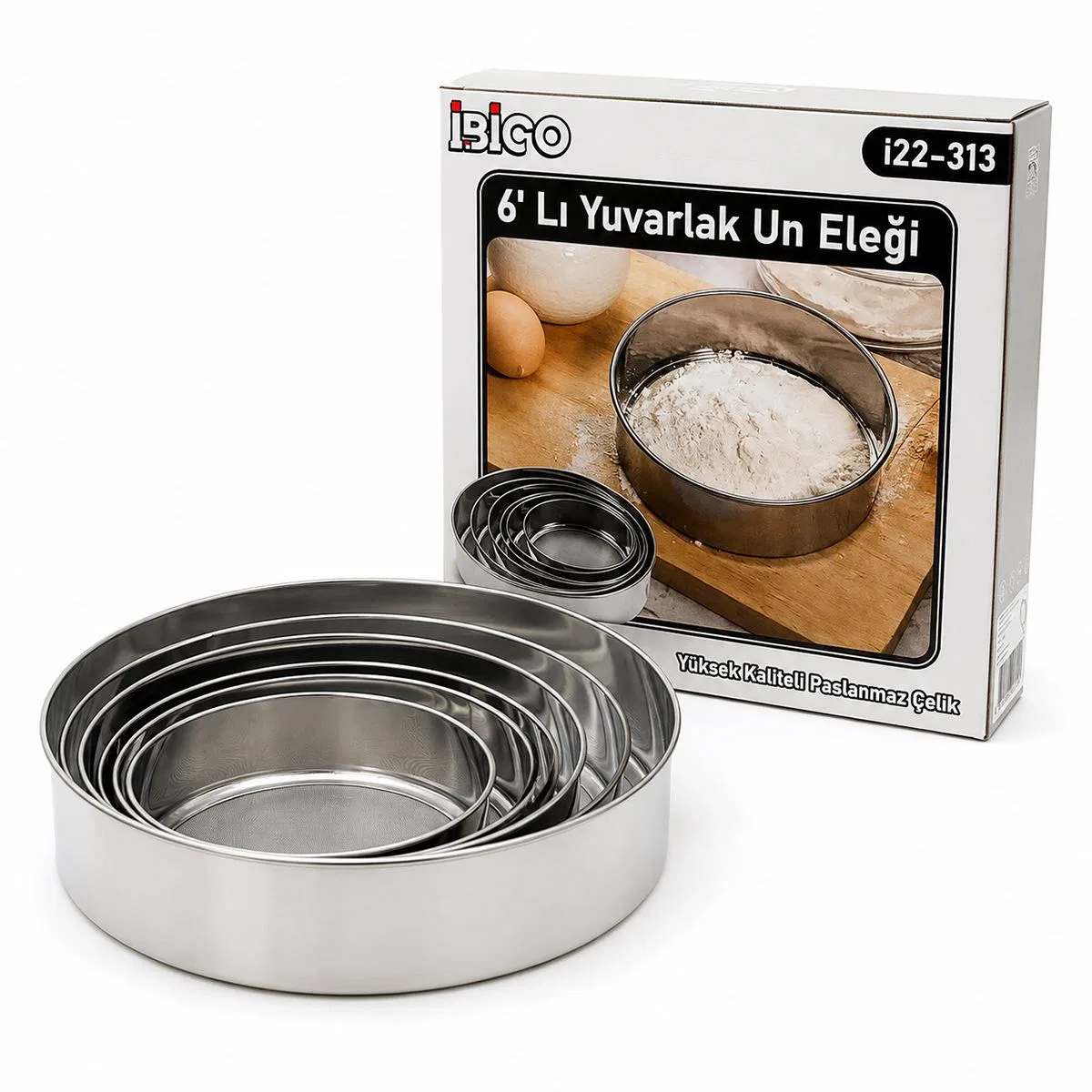 Yuvarlak Metal Un Eleği görsel 2