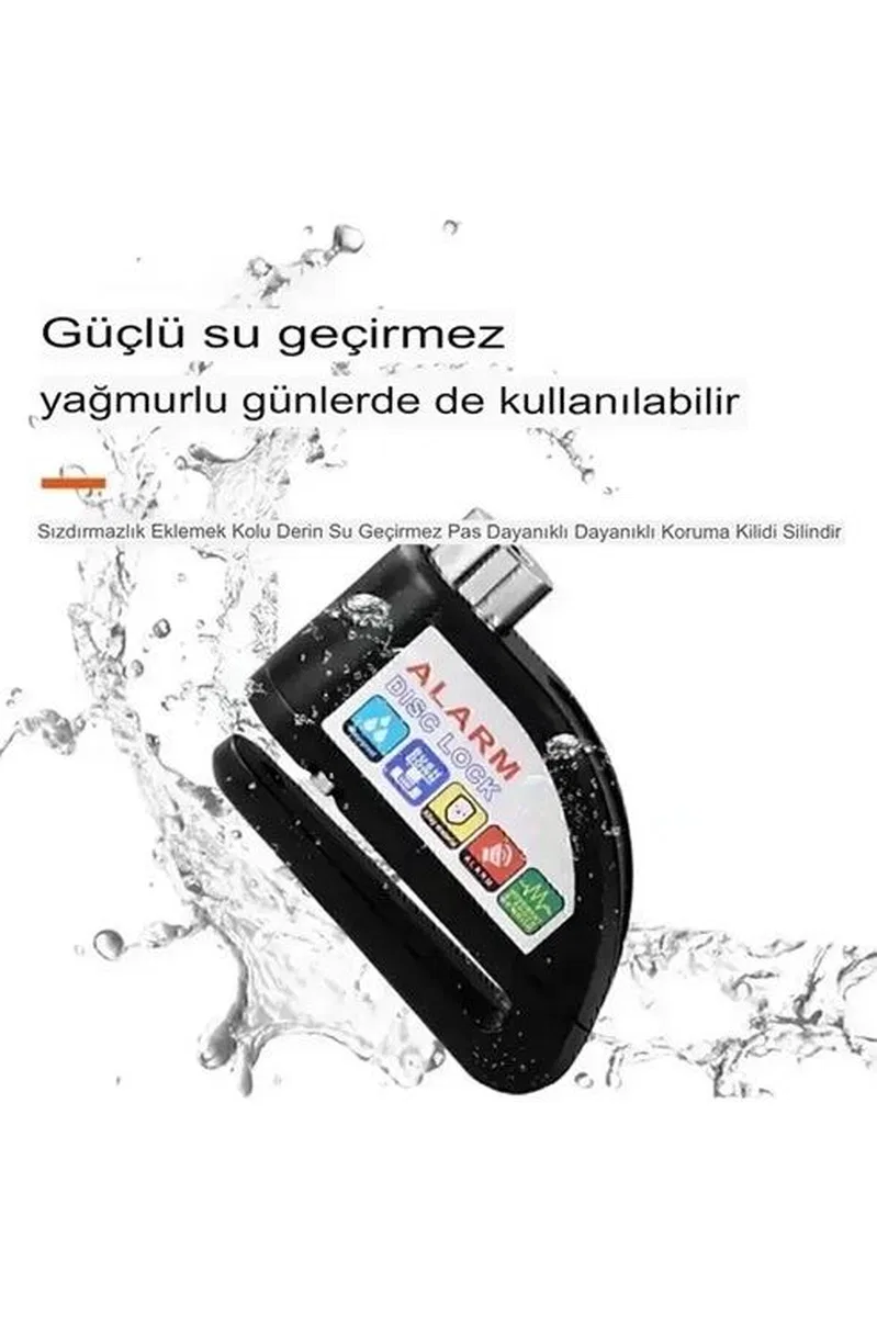 Alarmlı Disk Kilidi Motorsiklet Scooter Bisiklet Sesli Alarm 110 Desibel Yüksek Ses görsel 3