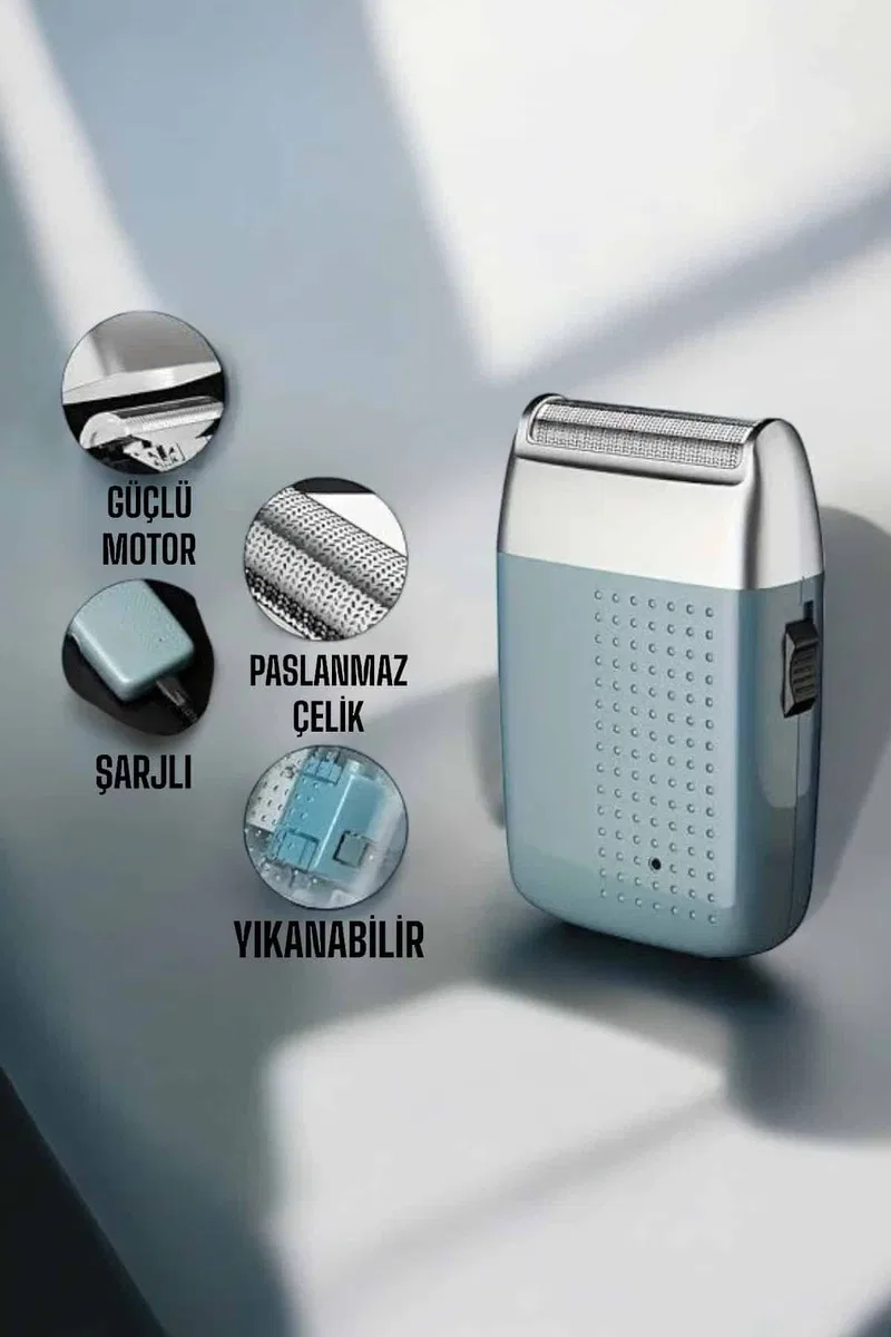 tıraş makinesi Sinek Kaydı Paslanmaz Çelik Taşınabilir Şarjlı görsel 3
