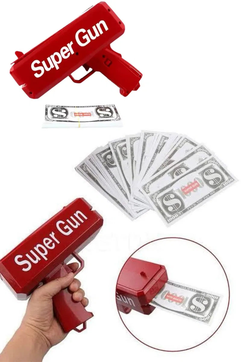 Para Dolar Atma Makinası Super Money Gun Para Saçma Fırlatma Tabancası görsel 4