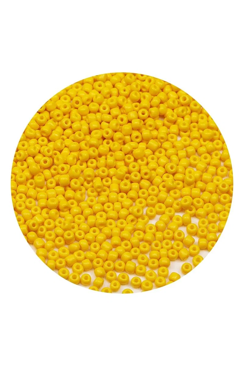Sarı Renk 4 mm Yaklaşık 220 adet/20 gram Cam Boncuk Oya Yazma Bileklik ve Kolye görsel 4