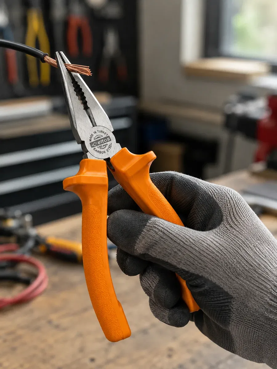 Dövme Çelik Pense Ergonomik Kaymaz Saplı El Aleti görsel 2