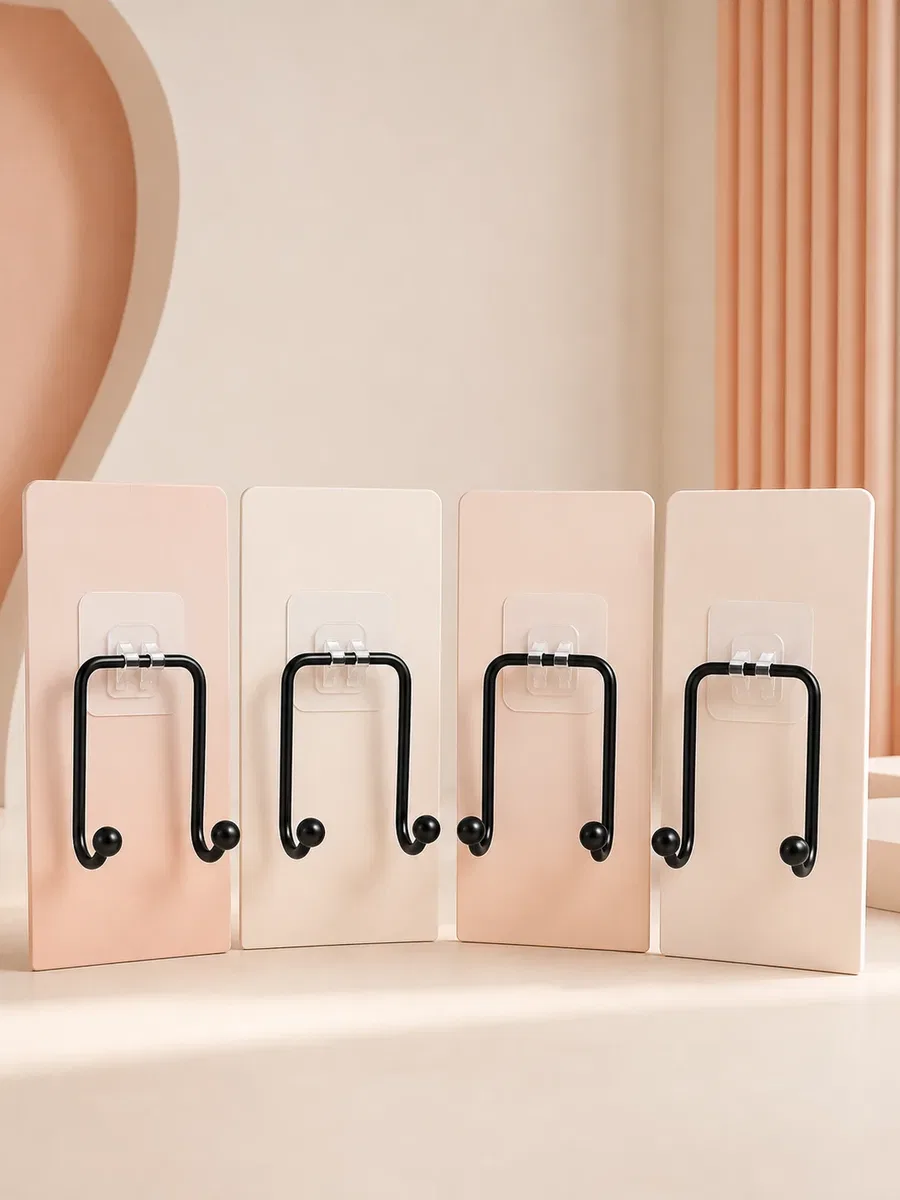 4'lü Yapışkanlı Askı Seti Mutfak Banyo ve Ev İçin Duvar Askısı görsel 2