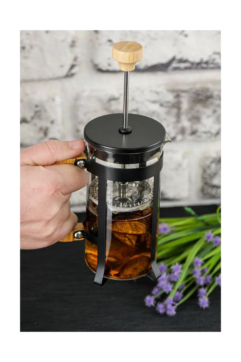 Lüx Cam 350 ml French Press Siyah görsel 2