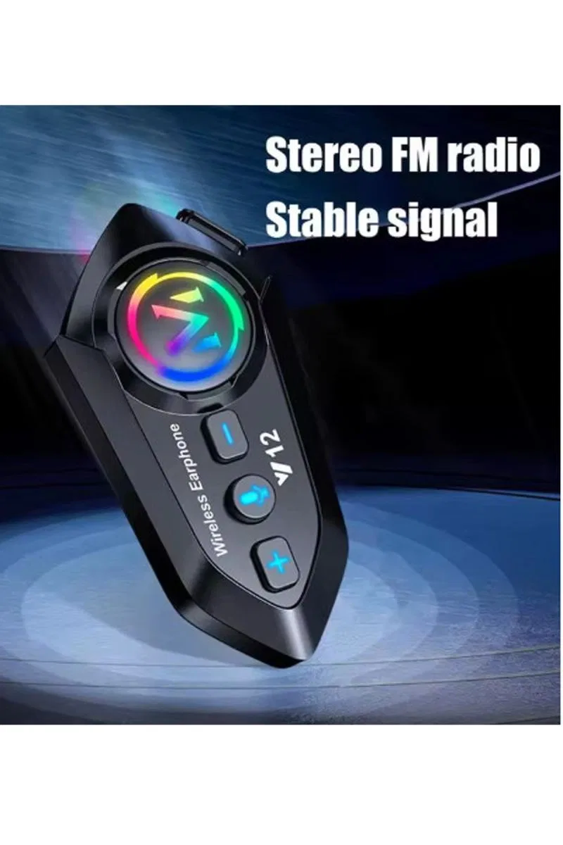 Y12 Motor Kask Kulaklık Rgb Modlu Radyolu Motosiklet Kulaklık 5. 3 Bluetooth Intercom görsel 4