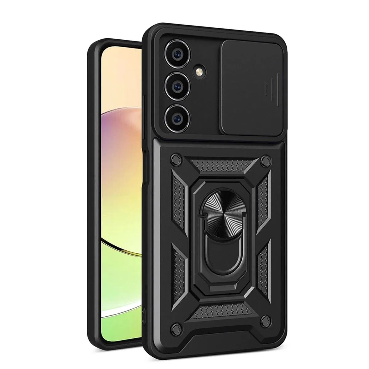 Samsung Galaxy A05s Kılıf Pars Lens Yüzüklü Silikon - Siyah