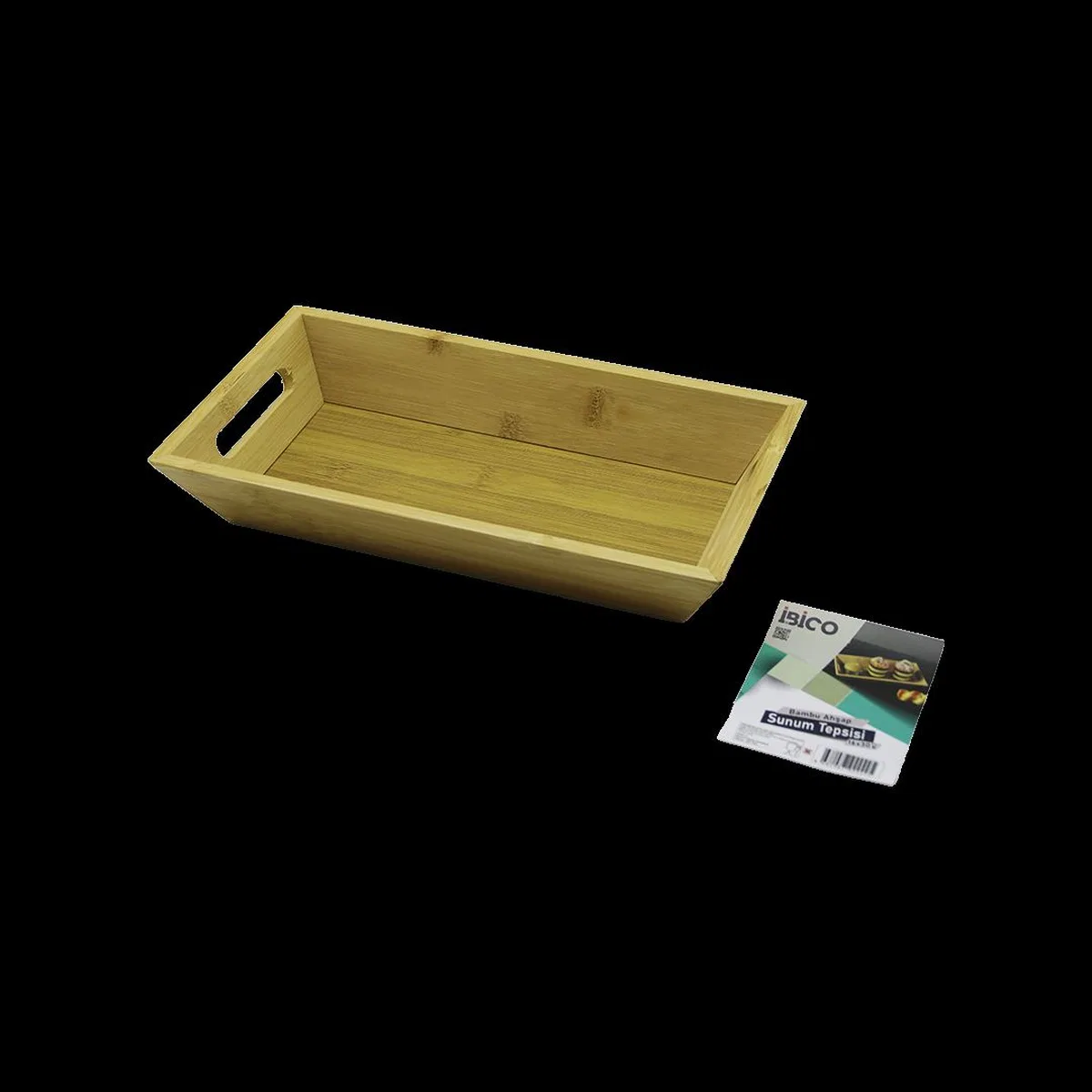 Bambu Dikdörtgen Sunum Tepsisi 16x30x4. 5 cm (Çift Kulplu) görsel 2