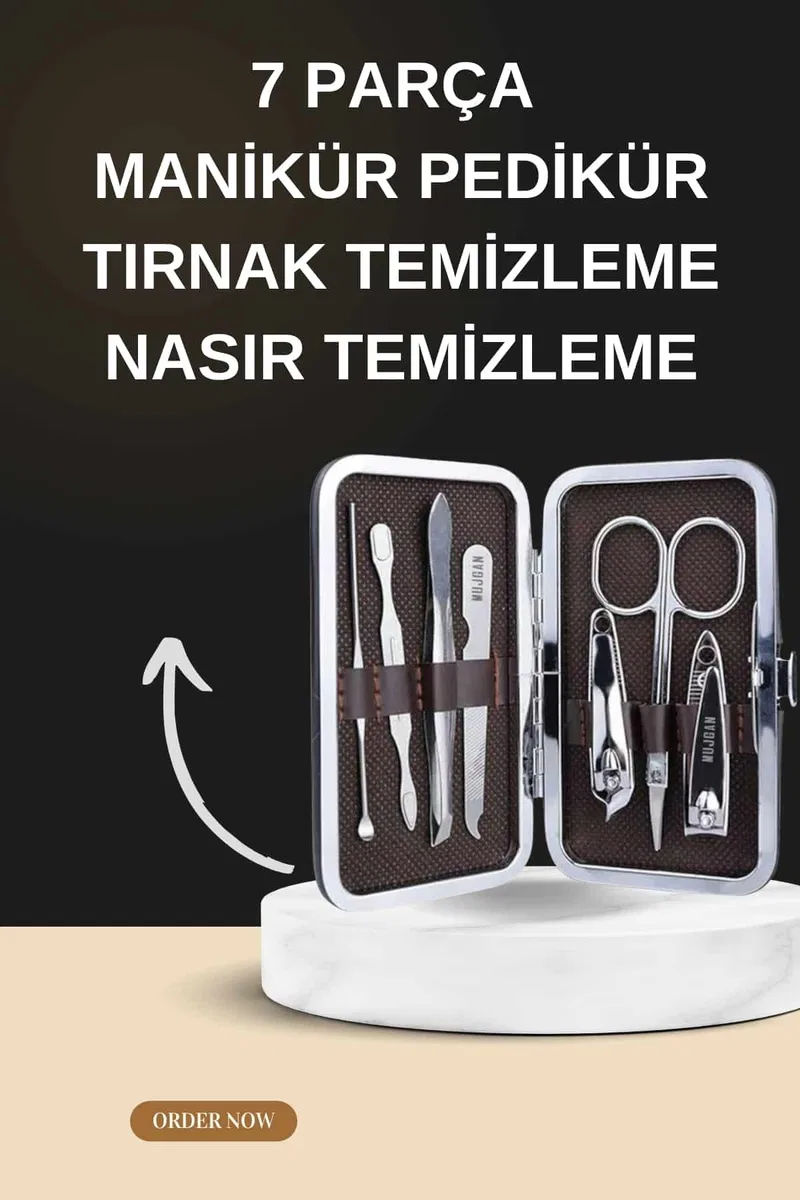 Manikür Pedikür Seti İkili Set El ve Ayak Bakımı Nasır Temizleme Protez Tırnak Çıkarma görsel 2