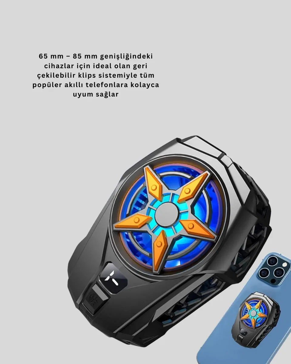 Oyunlar İçin Güçlü Telefon Soğutucu Fan Dijital Ekranlı görsel 3