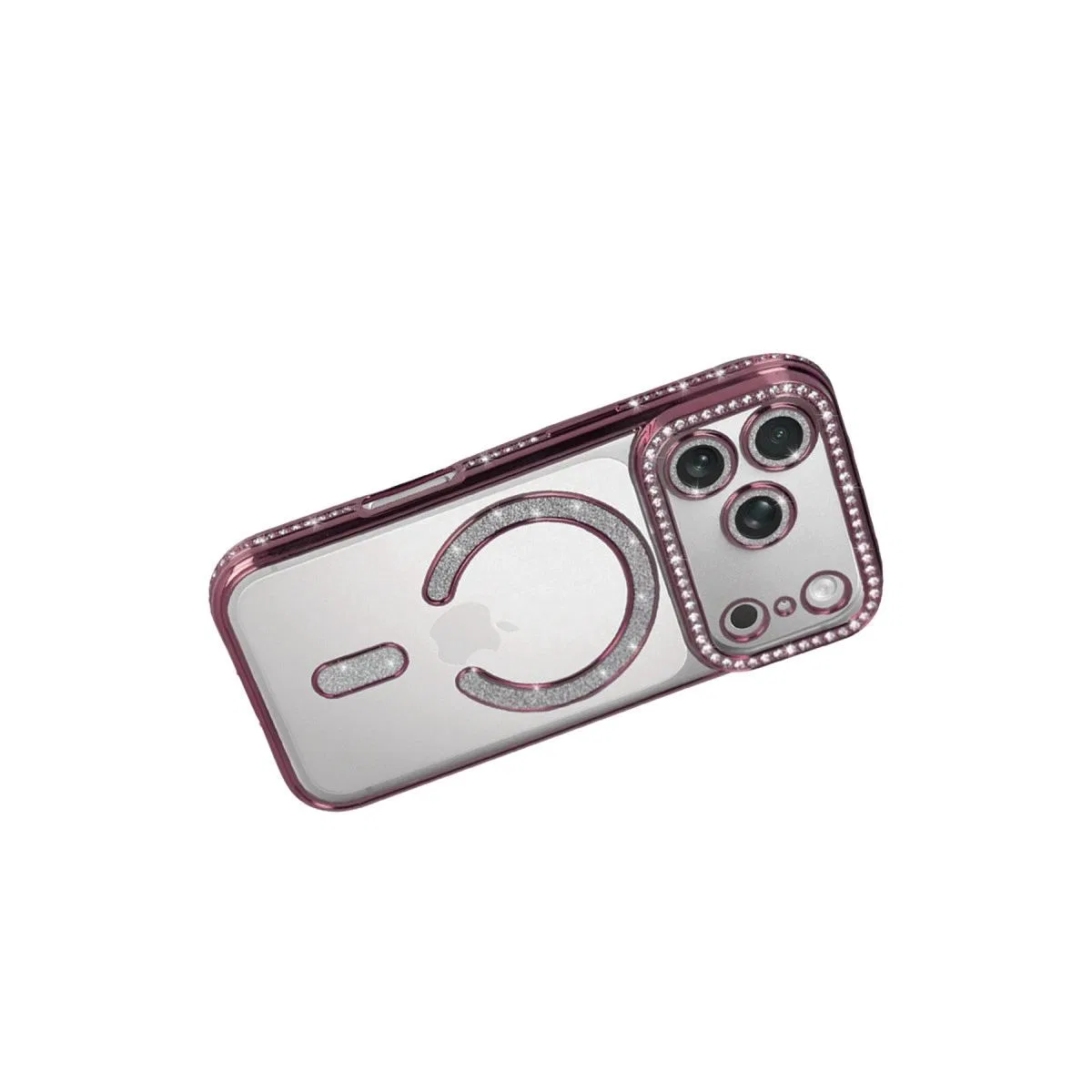 Apple İphone 17 Pro Joke Simli Magneticsafe Kılıf - Pembe görsel 4