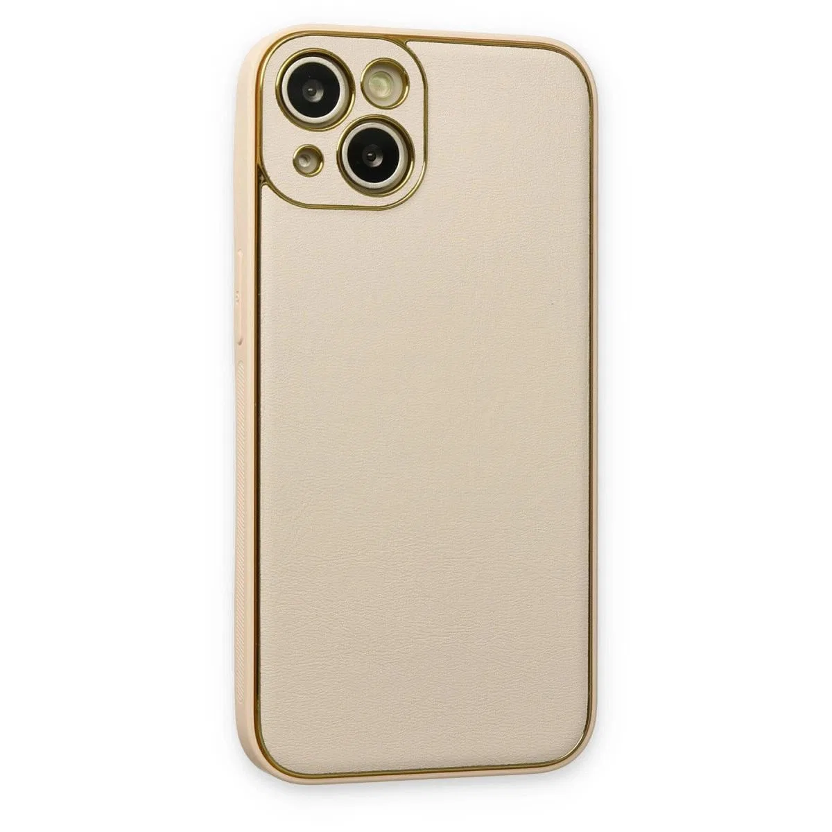 Apple İphone 14 Plus Kılıf Coco Deri Silikon Kapak - Gold görsel 3