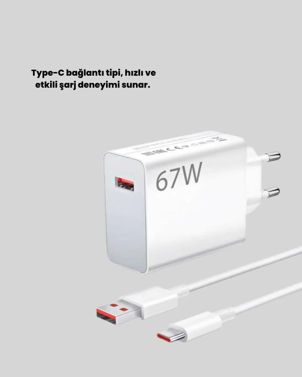 67 Watt Type C Hızlı Şarj Başlık Black Shark Uyumlu Yeni Nesil görsel 4