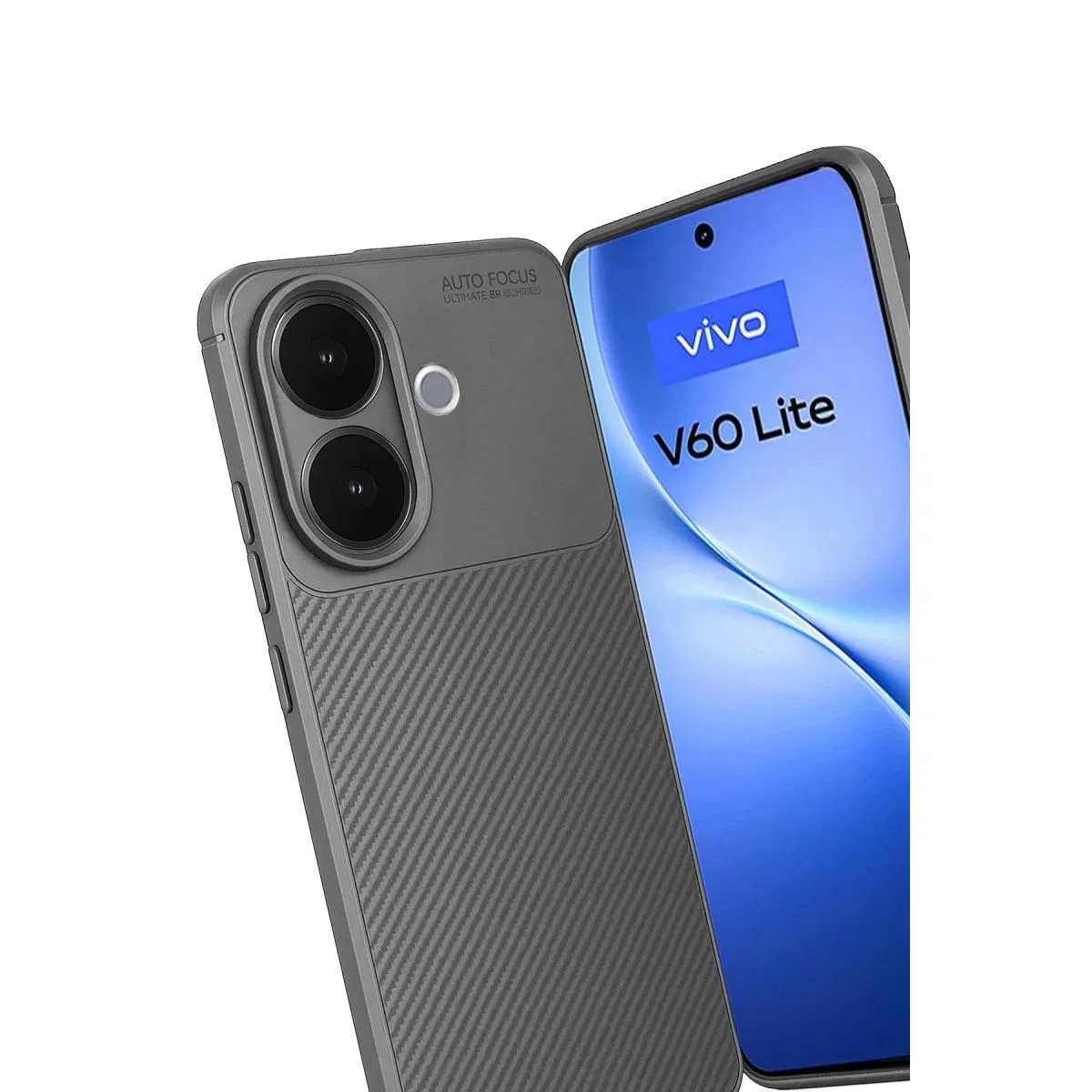 Vivo V60 Lite Auto Focus Karbon Kapak - Gri görsel 3