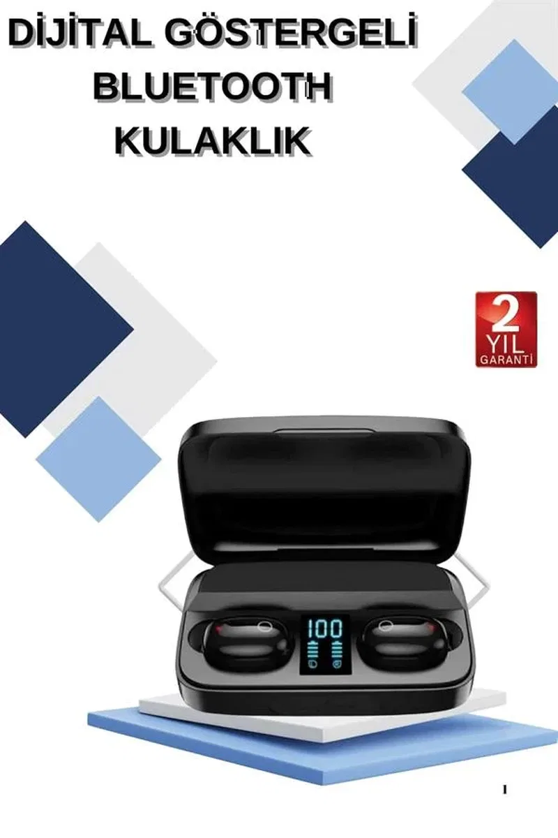 Dijital Göstergeli Bluetooth Kulaklık Kablosuz TWS Stereo Bluetooth 5. 0 görsel 2