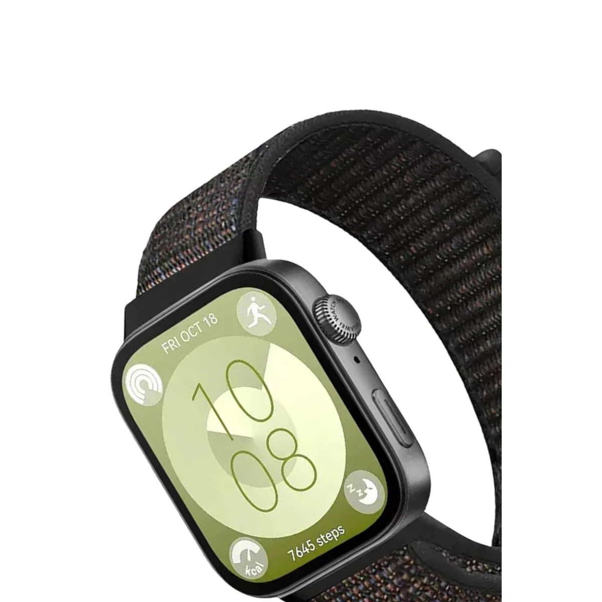 Huawei Fit 4 Hasırlı Cırtcırtlı Kordon (saat Değildir) - Siyah görsel 2