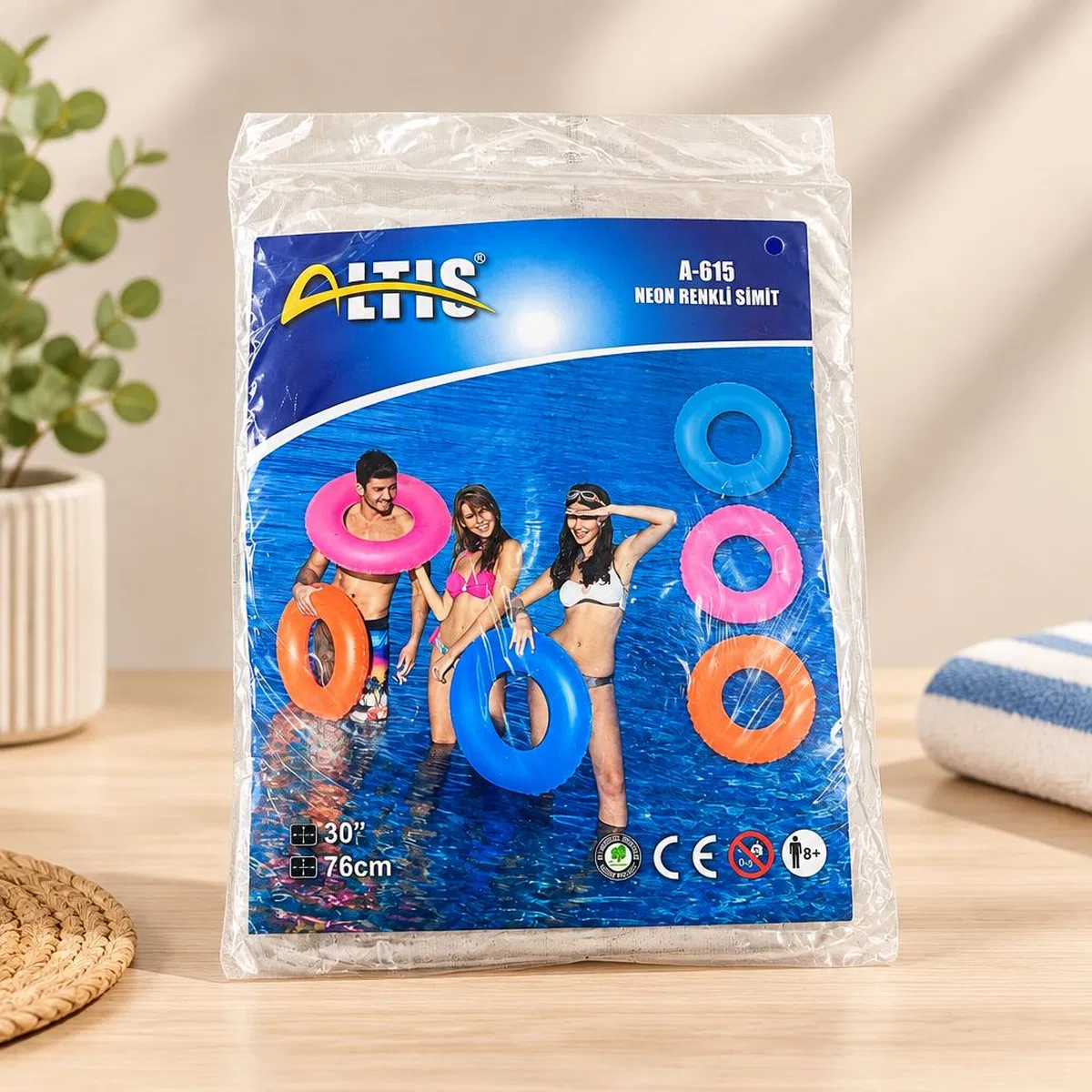Neon Renkli Simit 71 cm