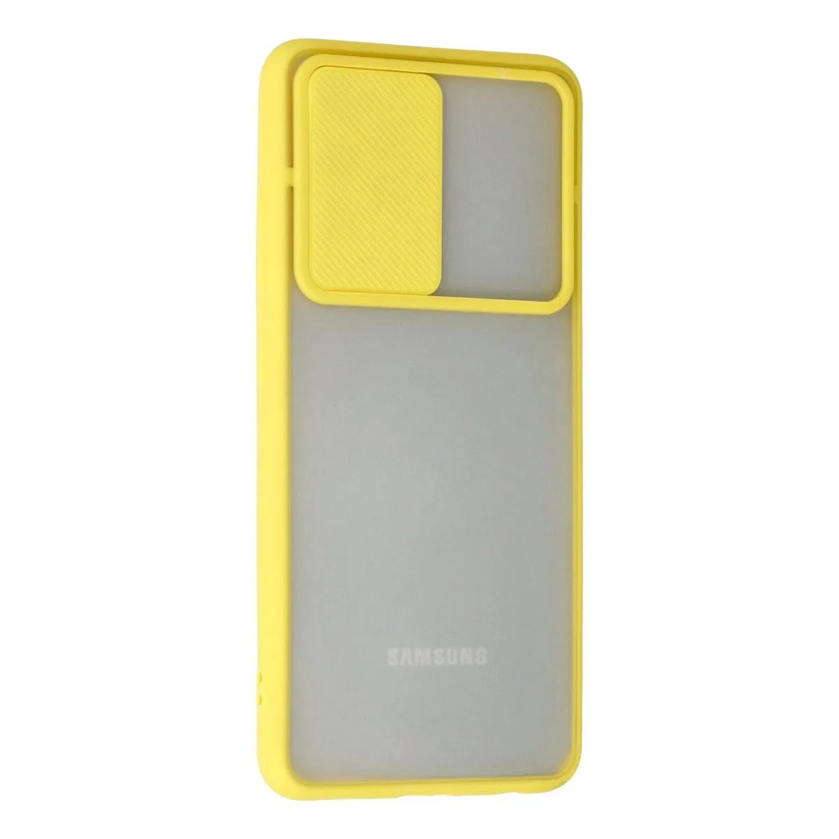 Samsung Galaxy A72 Kılıf Palm Buzlu Kamera Sürgülü Silikon - Sarı görsel 3