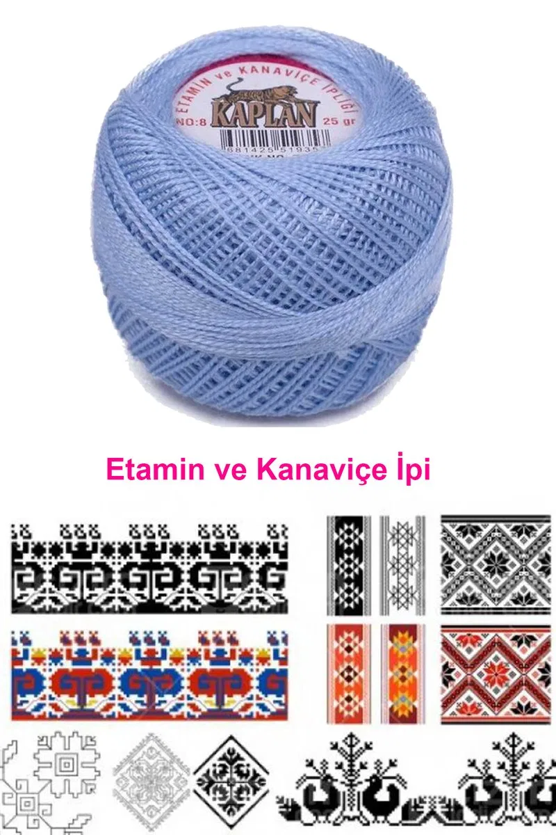 Kaplan Etamin Ve Kanaviçe İpi 8 No Kod/Renk: 799 - Royaleks görsel 2