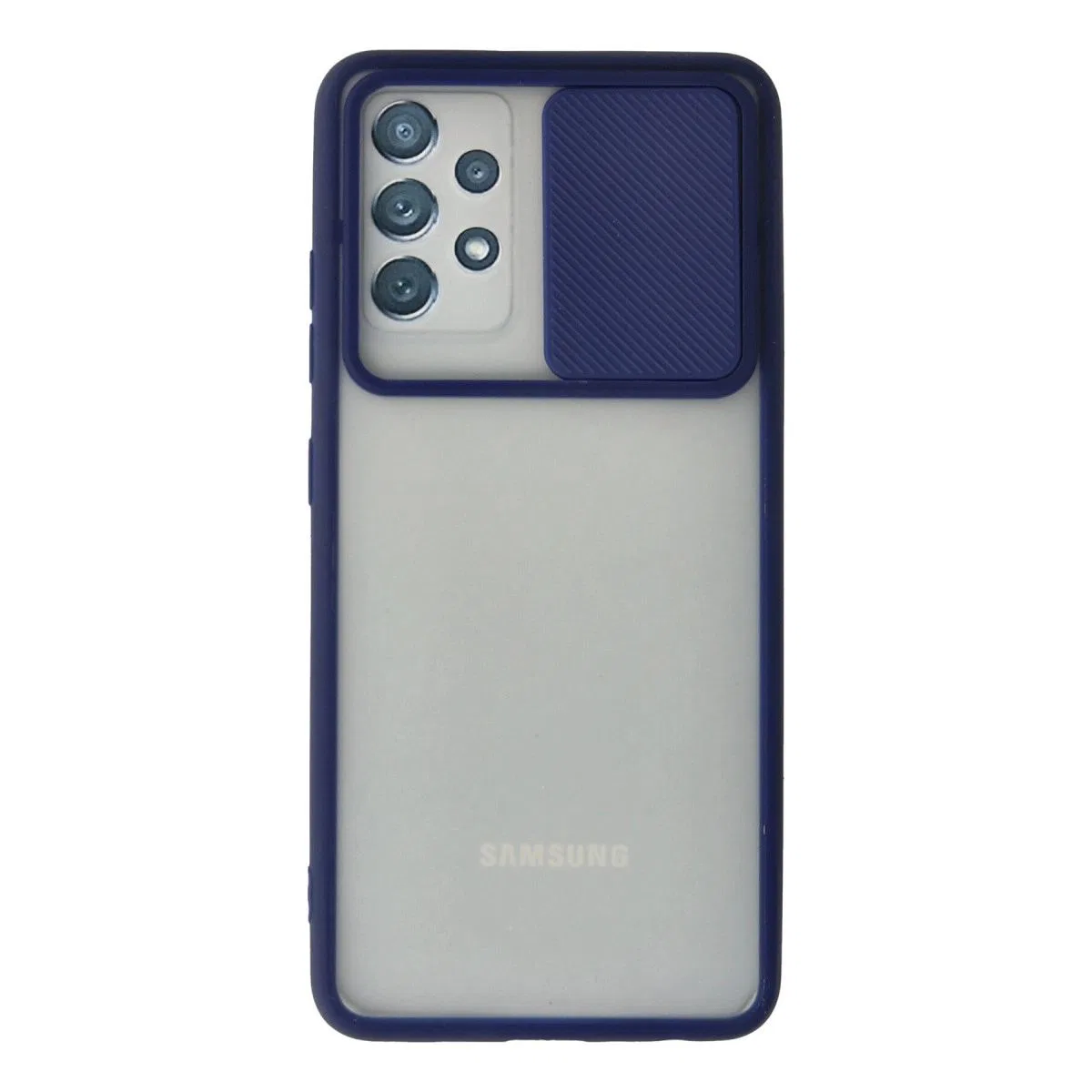 Samsung Galaxy A72 Kılıf Palm Buzlu Kamera Sürgülü Silikon - Lacivert