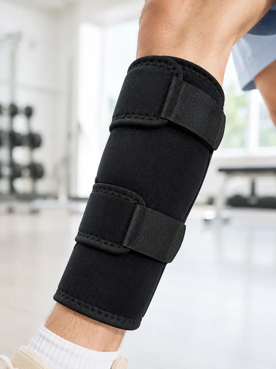 Alt Baldır Destekliği Çift Sabitleme Bantlı Ayarlanabilir Spor Baldırlığı görsel 5