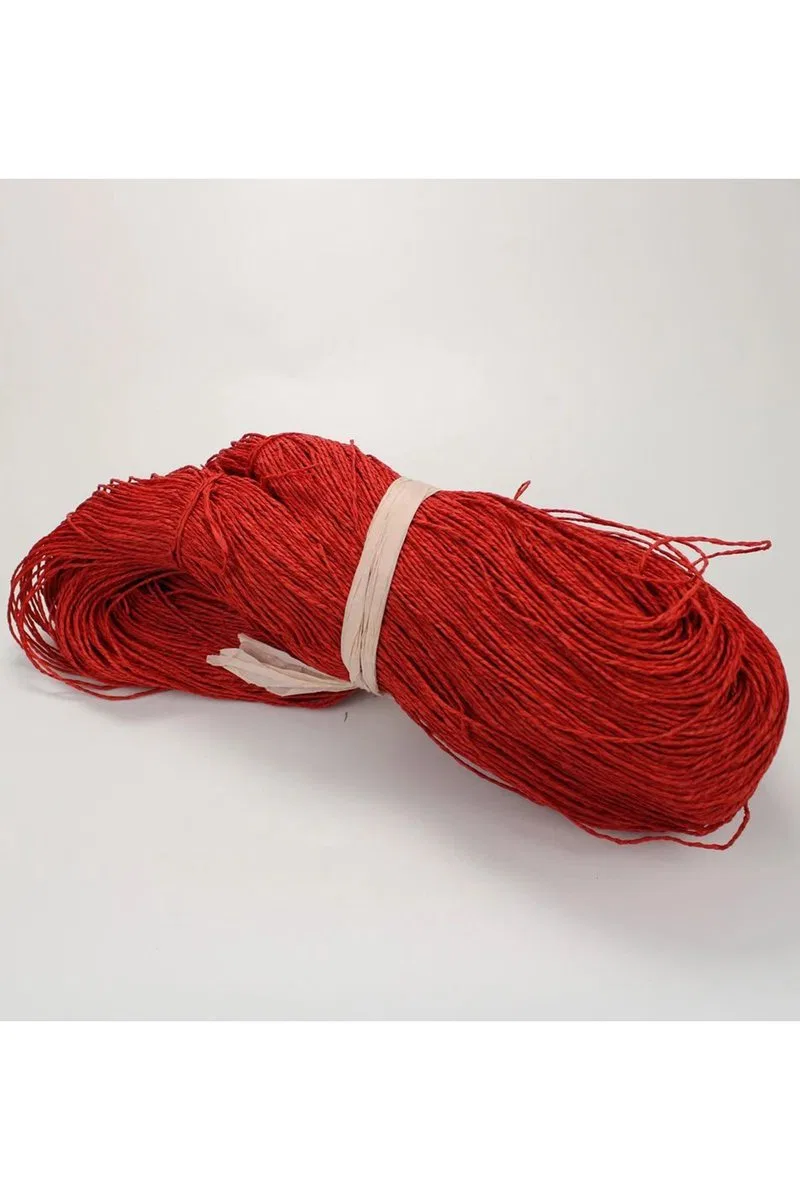 Kırmızı Renk Çile Kağıt İp Çanta Ipi Supla Ipi No: 78 - (550-600 gr)