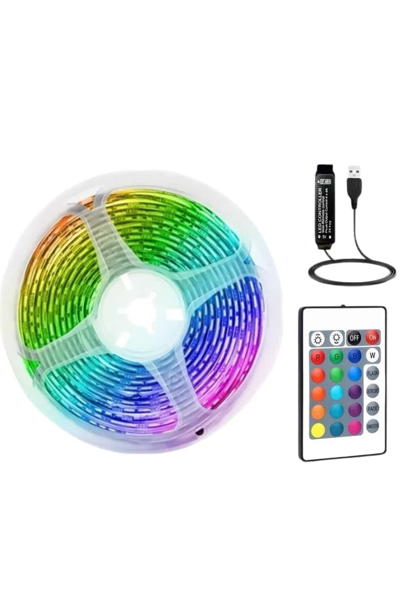RGB Şerit Led 10 Metre Led Işık Kumanda ile Kontrol RGB görsel 2
