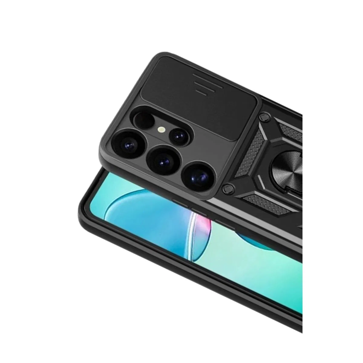 Samsung Galaxy S26 Ultra Pars Lens Yüzüklü Silikon - Siyah görsel 2