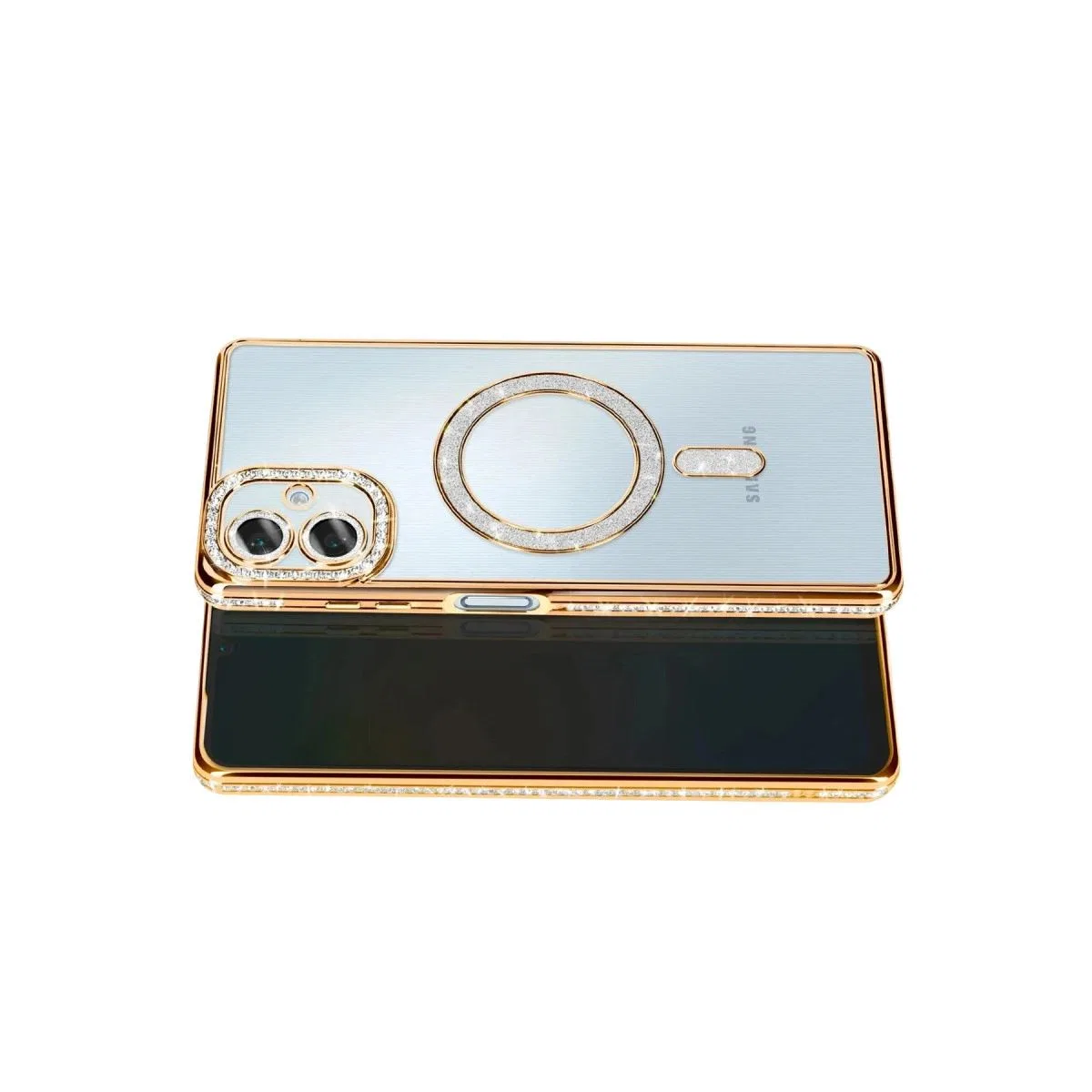 Samsung Galaxy A07 4g Joke Simli Magneticsafe Kılıf - Gold görsel 3