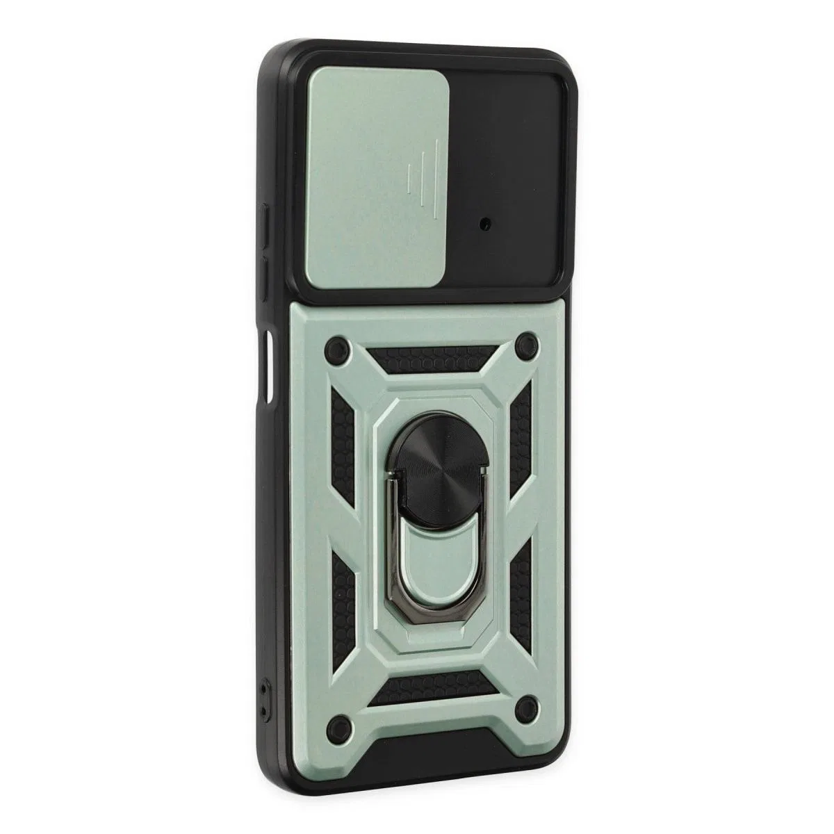 Xiaomi Poco X4 Pro 5g Kılıf Pars Lens Yüzüklü Silikon - Yeşil görsel 2