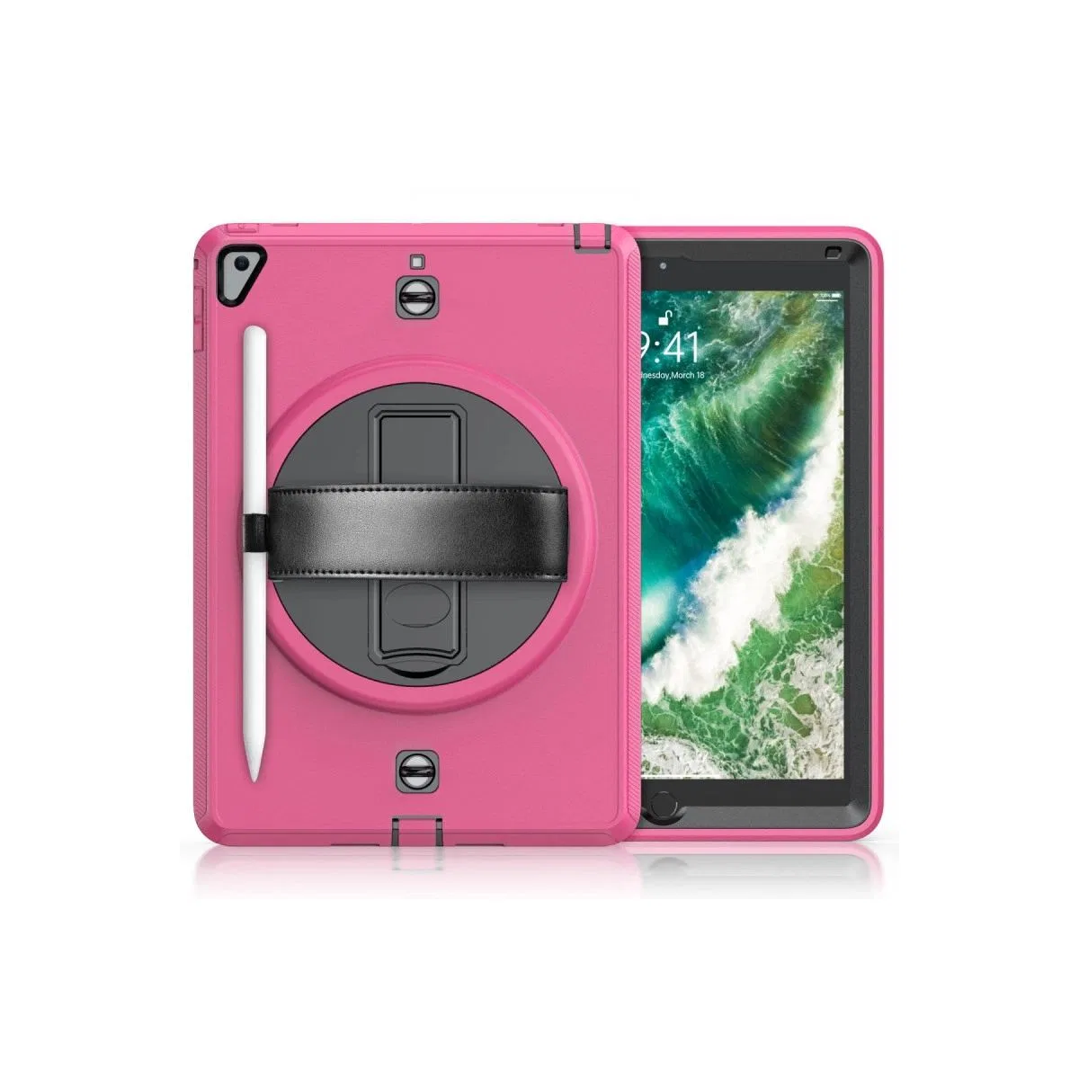 Apple İpad 5 Air 9. 7 Kılıf Strap-c Otterbox Tablet Kapak - Pembe görsel 2