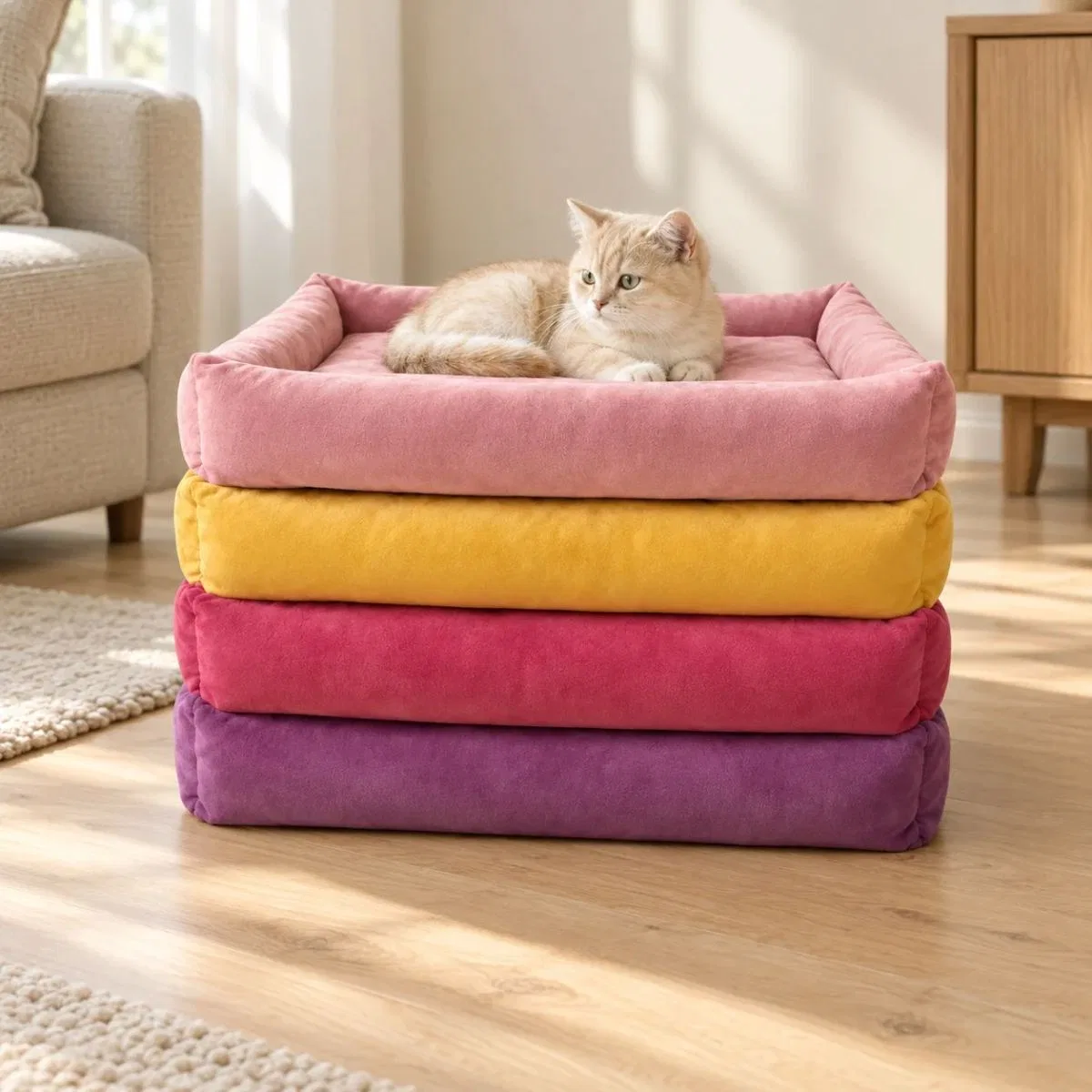 Kedi Köpek Yatağı Ekonomik Yatak · M · Karışık Renk görsel 2
