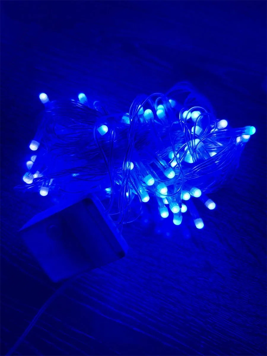 10m 100 Led Damla Uçlu Mavi Işık Şeffaf Kablo Mz-17-6