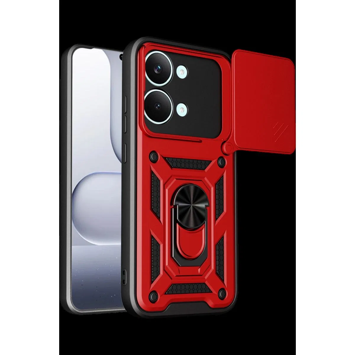 Xiaomi Poco X8 Pro Max Pars Lens Yüzüklü Silikon - Kırmızı