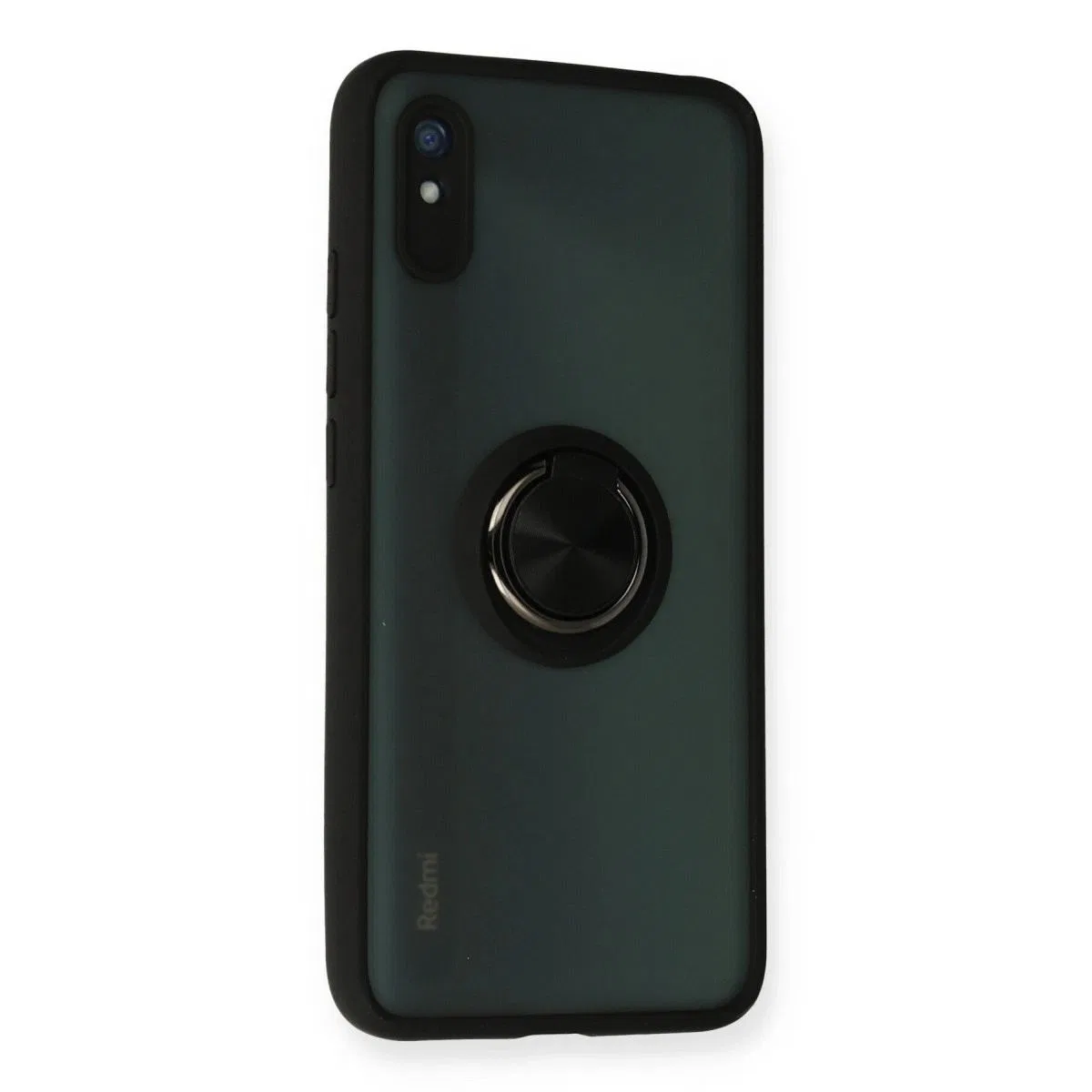 Xiaomi Redmi 9a Kılıf Montreal Yüzüklü Silikon Kapak - Siyah görsel 2