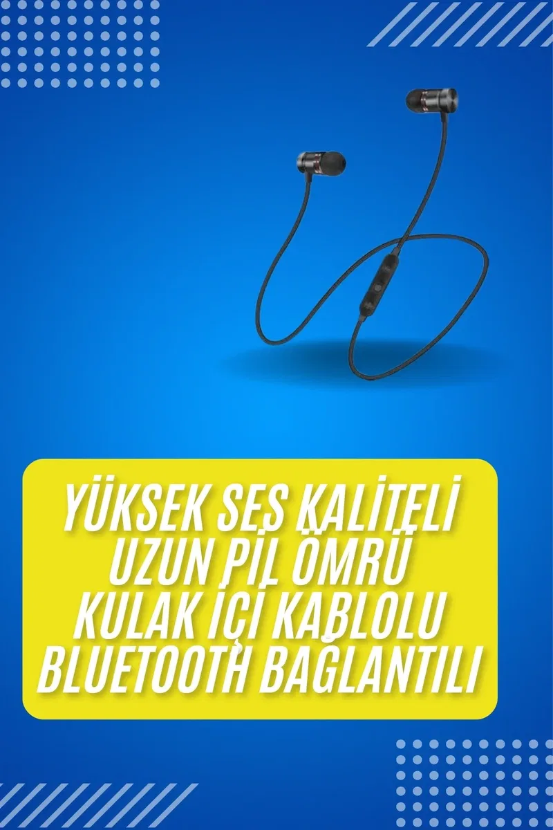 Bluetooth Bağlantılı Kablolu Mıknatıslı Sport Kulaklık görsel 2