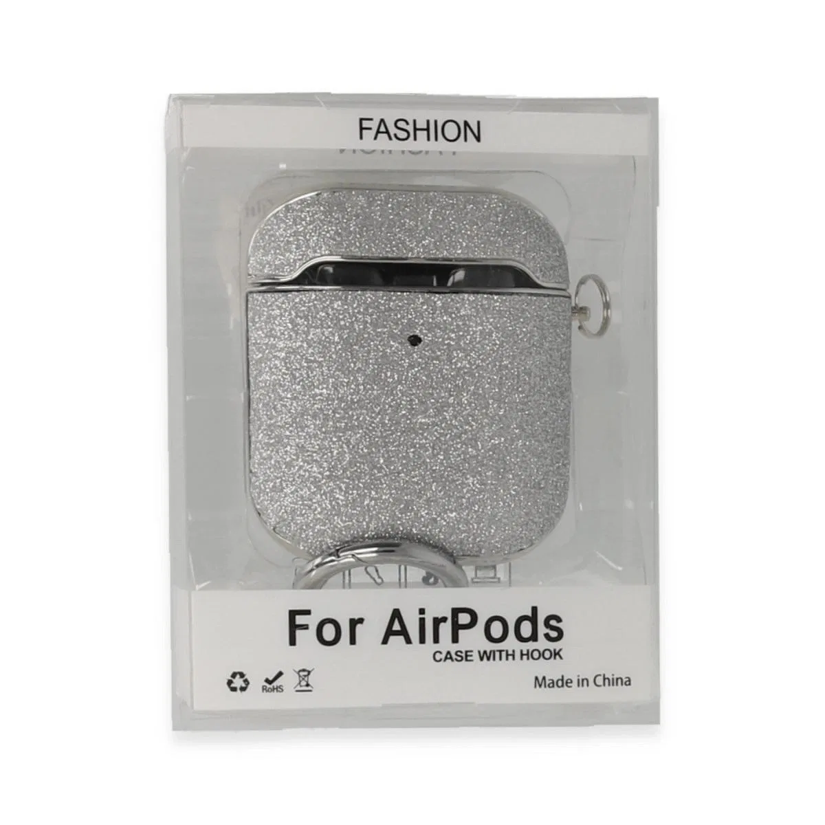 Apple Airpods 2 (2. nesil) Spell Simli Kılıf - Gümüş