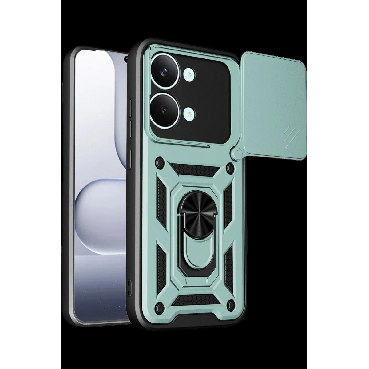 Xiaomi Poco X8 Pro Max Pars Lens Yüzüklü Silikon - Yeşil