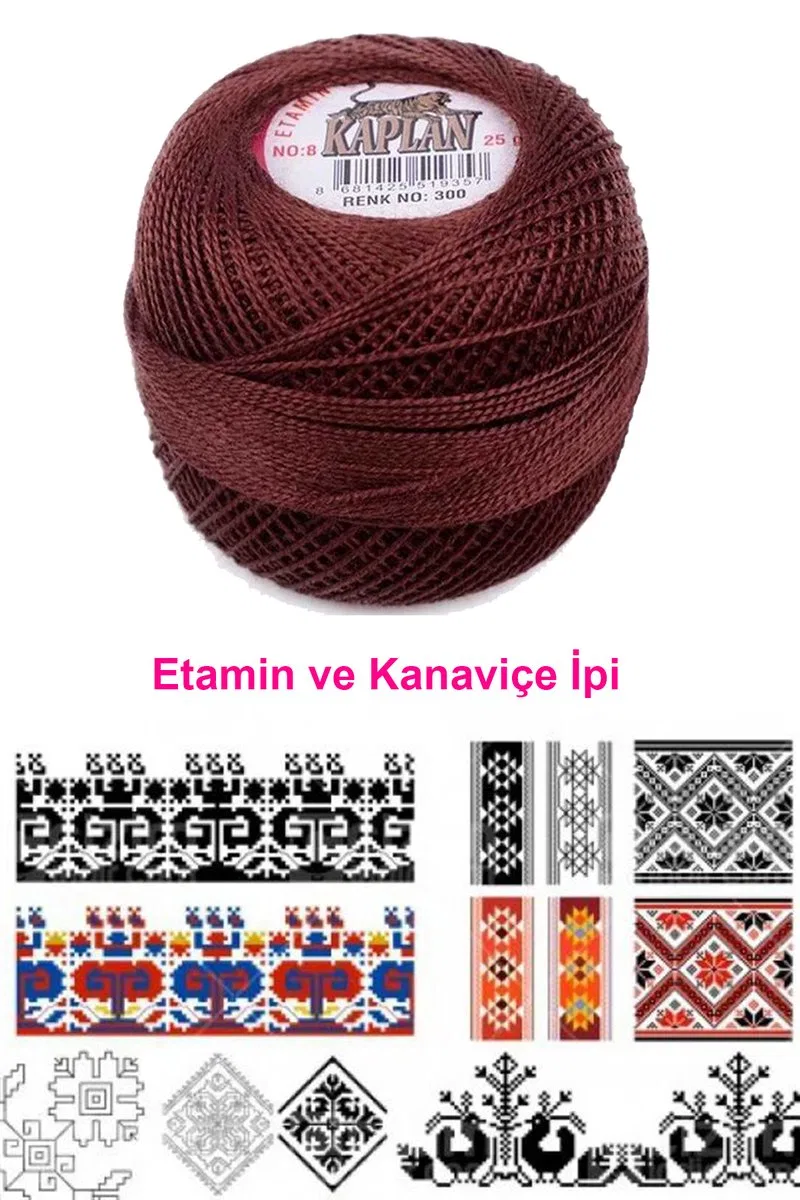 Kaplan Etamin Ve Kanaviçe İpi 8 No Kod/Renk: 300 - Royaleks görsel 2