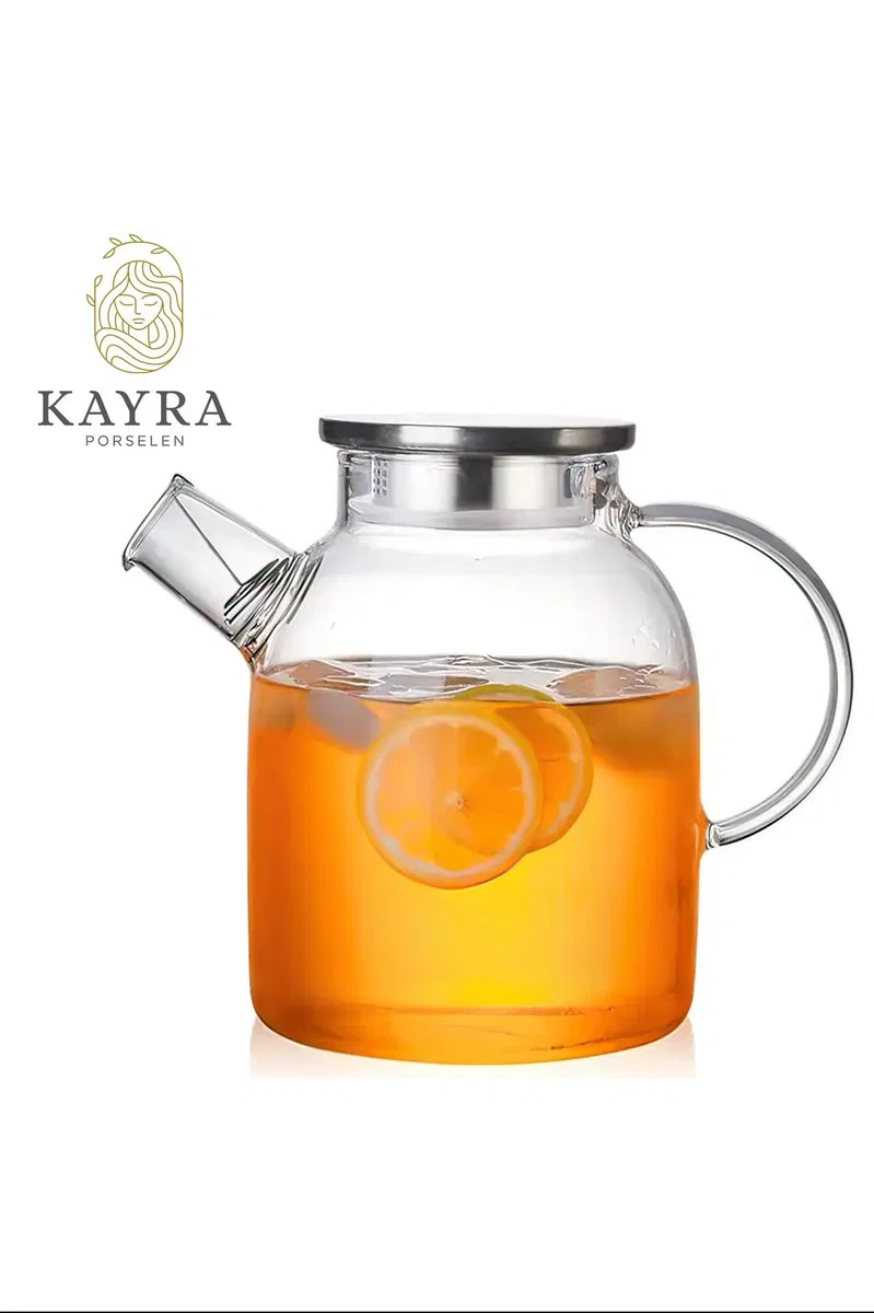 Çelik Kapaklı Borosilikat Cam Demlik 1500ML Royaleks-CM-2003 görsel 2
